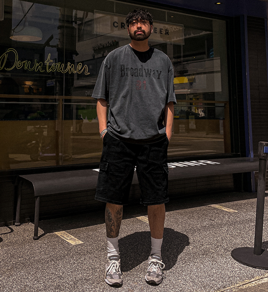 (XL-6XL)<BR>브로드리 颜料 短袖T恤