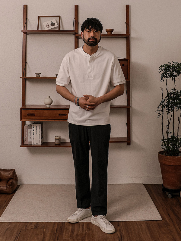 (L-5XL)<BR>리즈토 亨利颈 短袖T恤