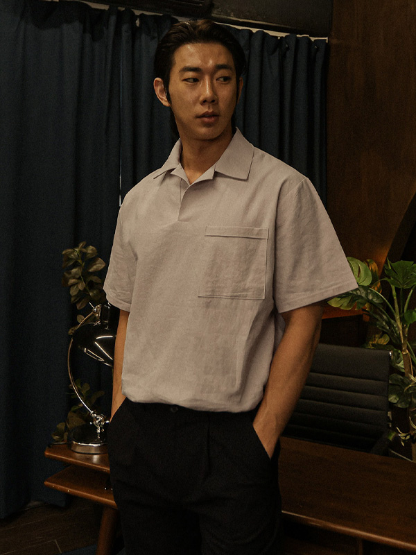 (L-5XL)<br>순간적인 亚麻开领衫