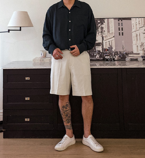 (L-5XL)<br>피아자노 亚麻衬衫 N006