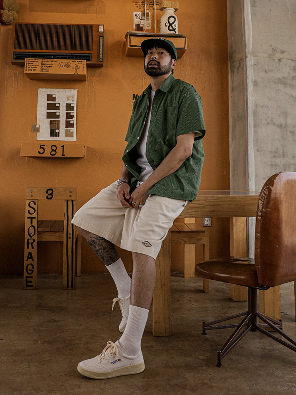 (L-5XL)<br>루피아나 格子短袖衬衫 N007