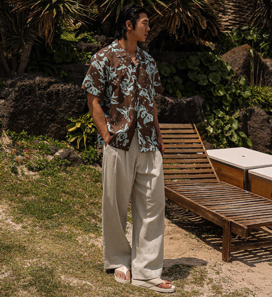 (XL-6XL)<br>리오세아 亚麻 开领 短袖衬衫 N008