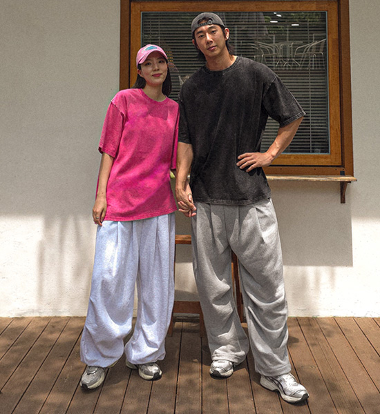 (M-6XL)<br>조나코 颜料 短袖T恤