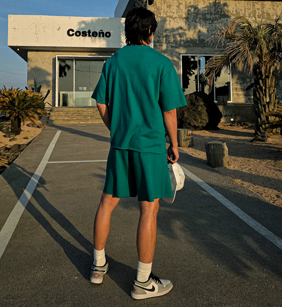 (L-5XL)<BR>올디핏 松紧带短裤