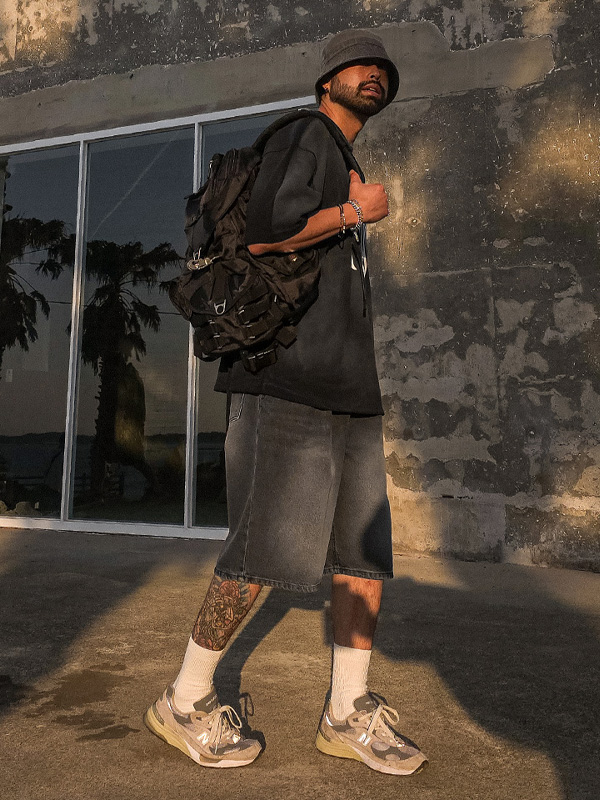 (XL-6XL)<br>크루노프 百慕大 牛仔束腰短裤 40