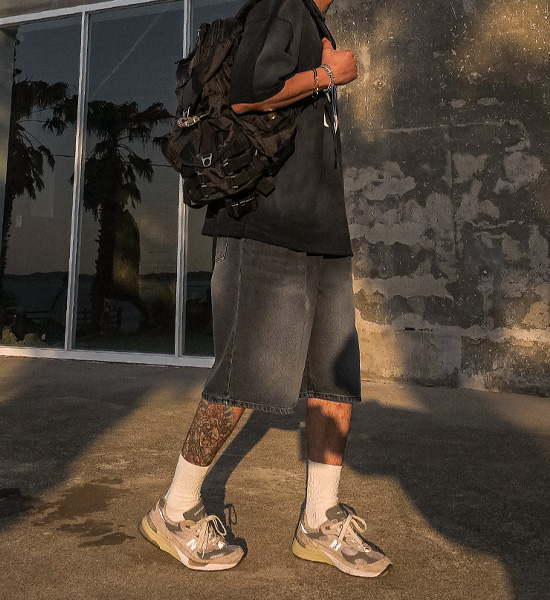 (XL-6XL)<br>크루노프 百慕大 牛仔束腰短裤 40