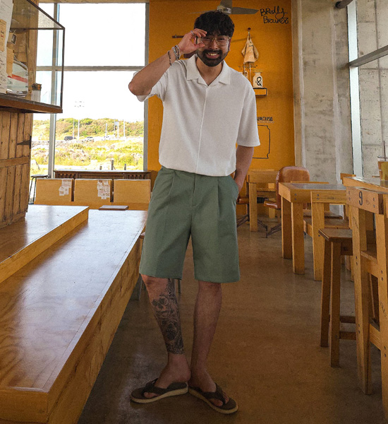 (S-5XL)<BR>할프빌 后松紧带 短裤 S95