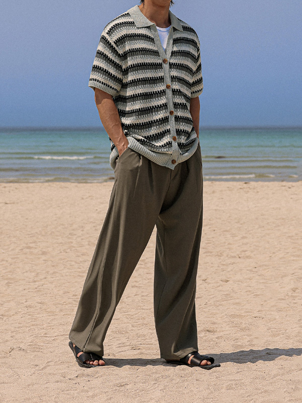 (M-5XL)<BR>다우드나 半宽配合 后松紧带 宽松长裤 S114