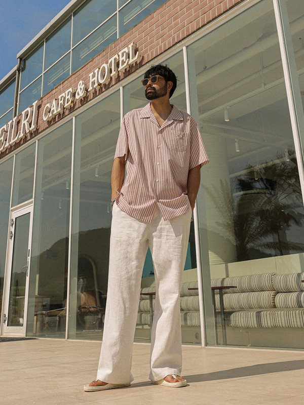 (XL-6XL)<BR>나틴즈 条纹 短袖衬衫 N009