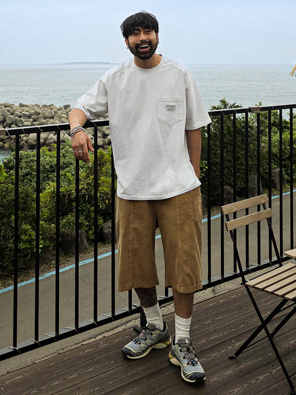 (L-5XL)<BR>루아코 颜料 剪裁短袖连体衣 T016