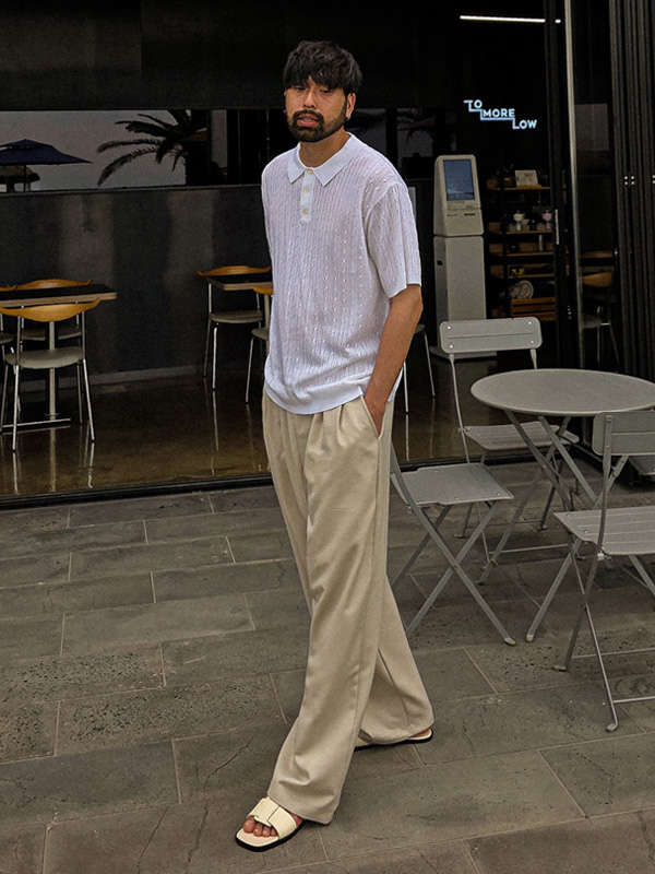 (L-5XL)<br>마그타르 短袖领针织品 S003