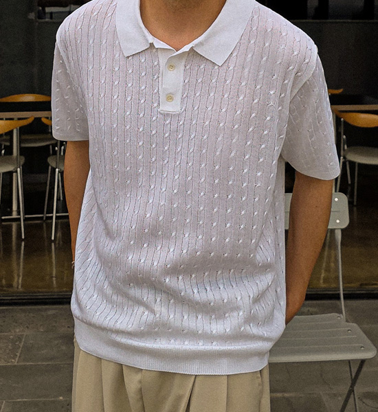 (L-5XL)<br>마그타르 短袖领针织品 S003