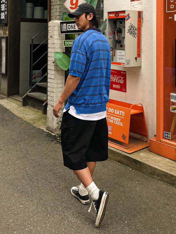 (L-5XL)<BR>야슈타 7부 货物绑带短裤