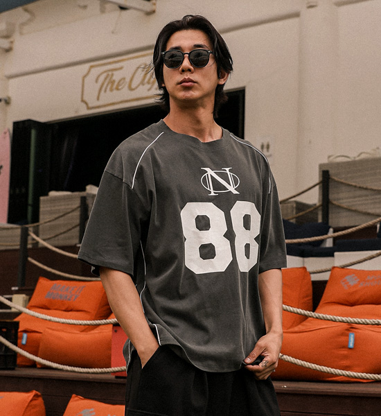 (XL-6XL)<br>아라로스 颜料 一件短袖橄榄球衫 T039