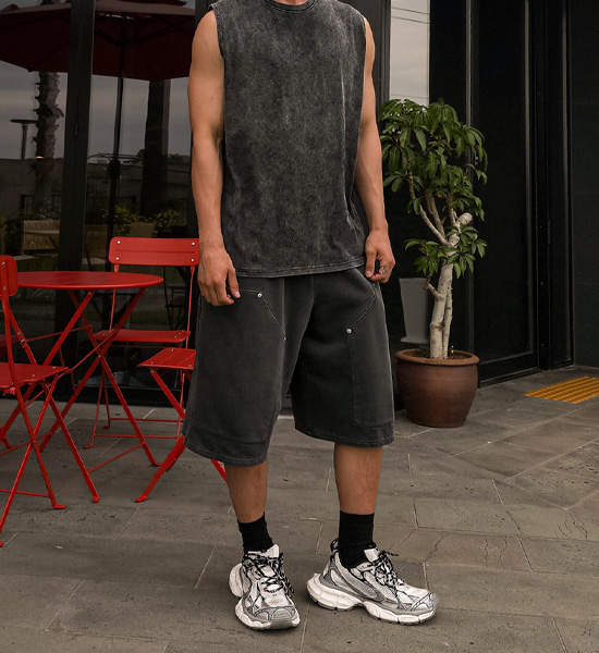 (XL-6XL)<br>그란하 颜料 百慕大 松紧带短裤 P007