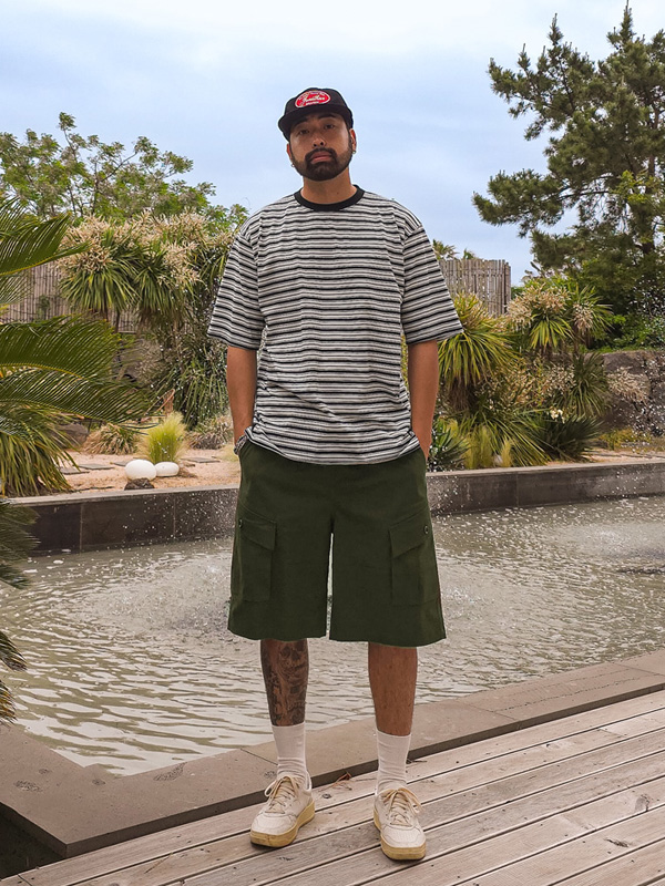 (L-5XL)<BR>마치티니 6부 货物绑带短裤