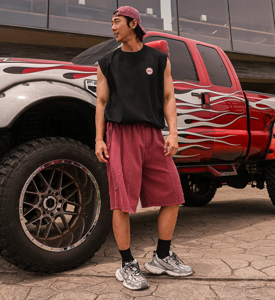 (XL-6XL)<BR>밀킨빌 颜料  百慕大 松紧带短裤