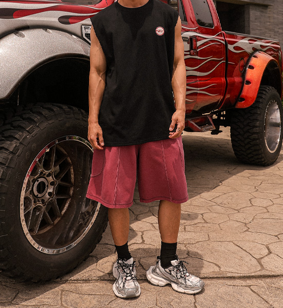 (XL-6XL)<BR>밀킨빌 颜料  百慕大 松紧带短裤