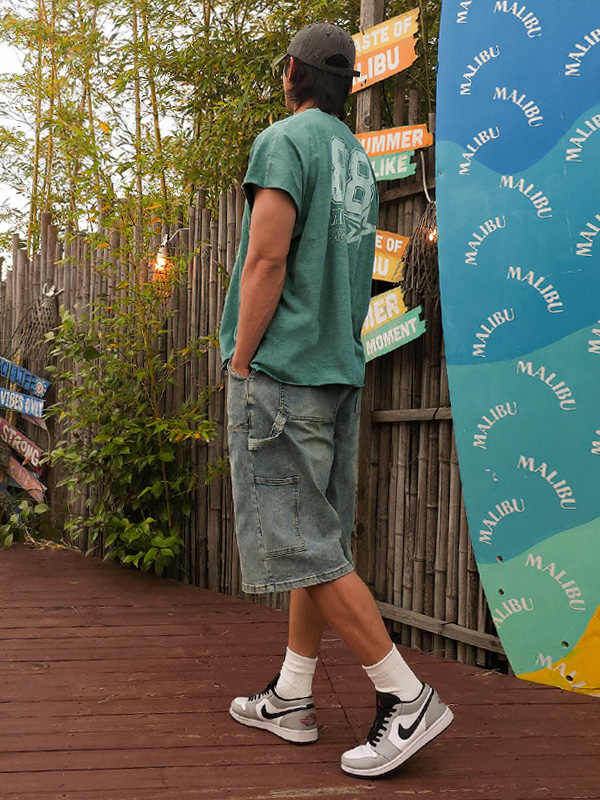 (M-4XL)<BR>아바칸 百慕大 牛仔束腰短裤 692