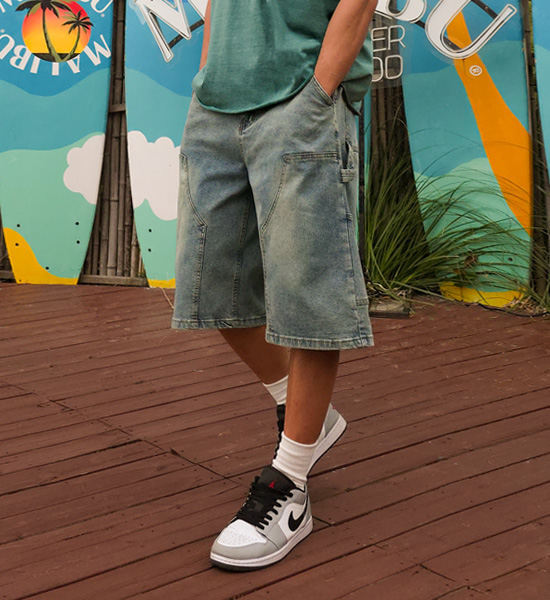 (M-4XL)<BR>아바칸 百慕大 牛仔束腰短裤 692