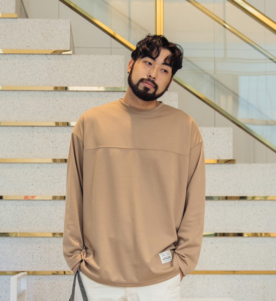 (M-5XL)<br>꺼내입어요 切口 长袖t恤<br><font color="#fb5ec9"><B>[1+1]</B></font>