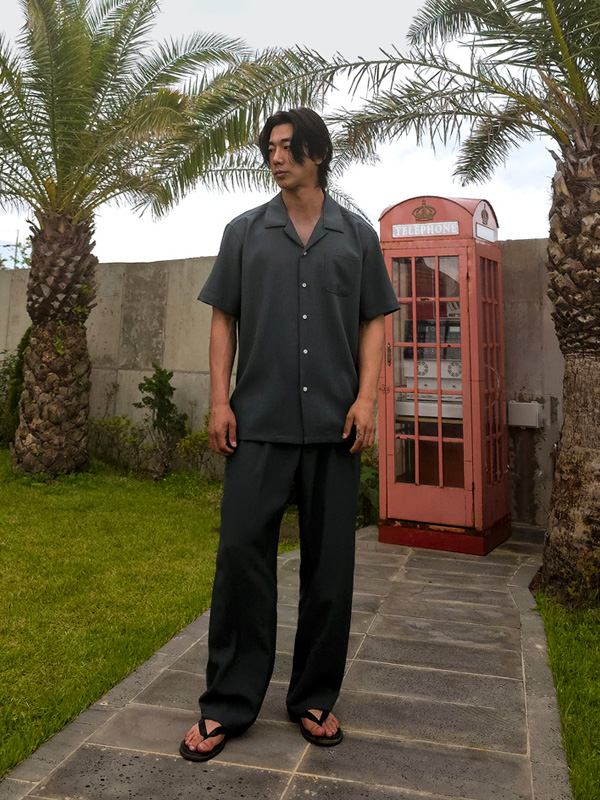 (XL-6XL)<BR>피온키 开领 短袖衬衫 SET003-N