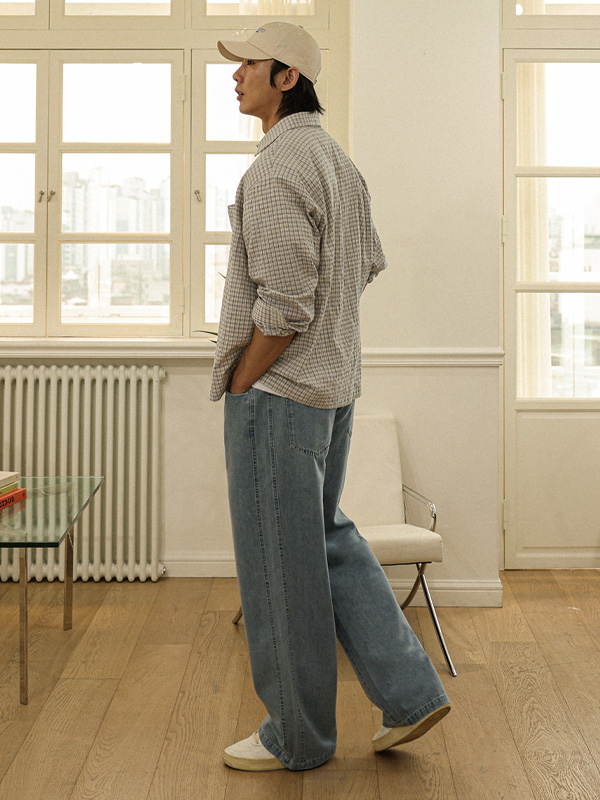 (XL-6XL)<BR>토르카만 半宽配合 牛仔松紧带裤 9513