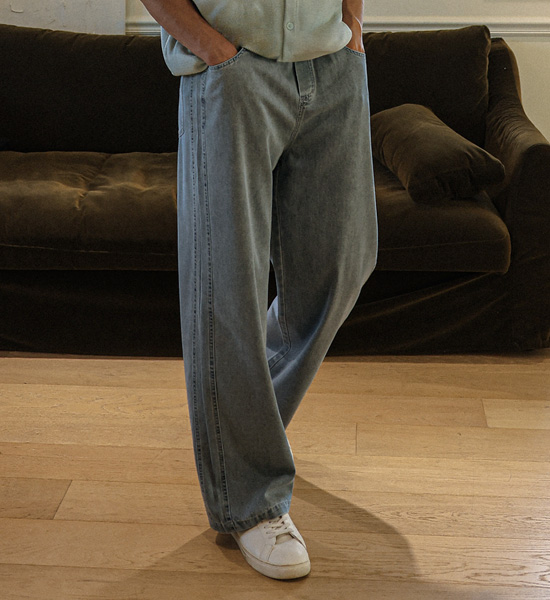 (XL-6XL)<BR>토르카만 半宽配合 牛仔松紧带裤 9513