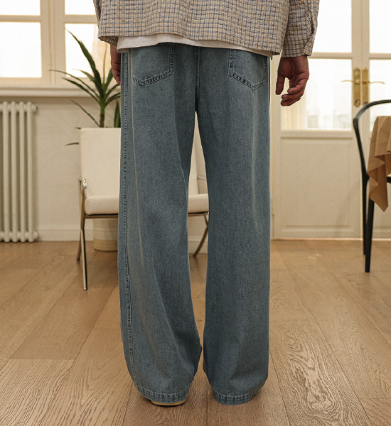 (XL-6XL)<BR>토르카만 半宽配合 牛仔松紧带裤 9513