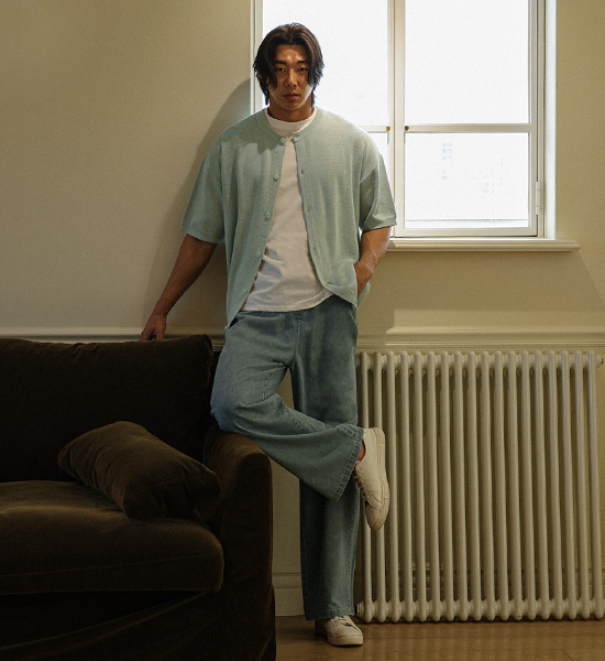 (XL-6XL)<BR>토르카만 半宽配合 牛仔松紧带裤 9513