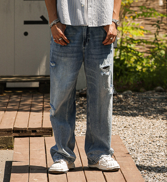 (28-40)<br>칸차스 半宽配合 牛仔裤 8931