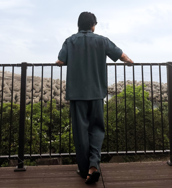 (XL-6XL)<BR>피온키 开领 短袖衬衫 SET003-N+미슈키 半宽配合 뒷밴딩팬츠 SET003-P