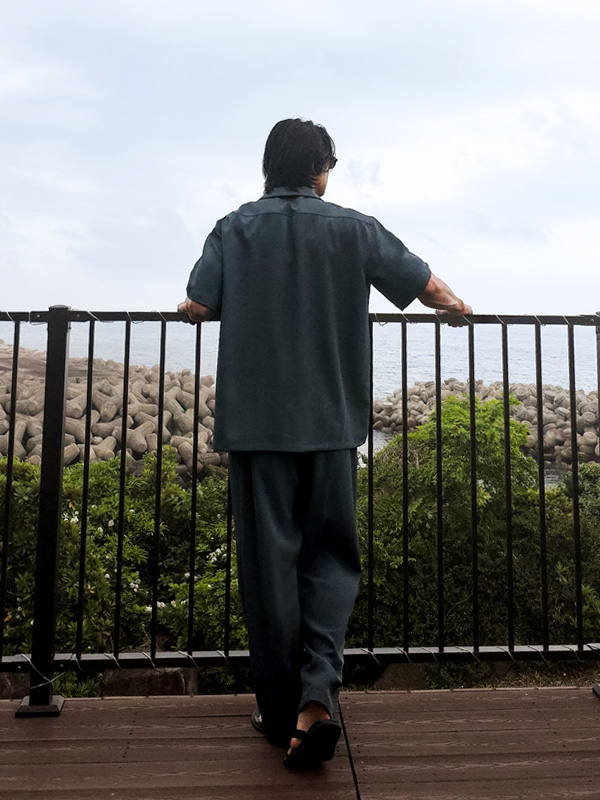 (XL-6XL)<BR>피온키 开领 短袖衬衫 SET003-N+미슈키 半宽配合 뒷밴딩팬츠 SET003-P