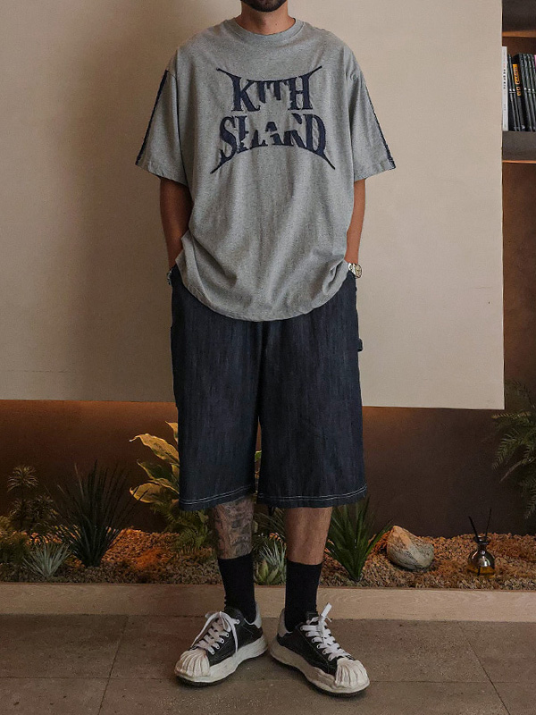 (XL-6XL)<br>스프리몽 无洗牛仔裤 百慕大 松紧带短裤