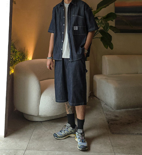 (XL-6XL)<br>스프리몽 无洗牛仔裤 百慕大 松紧带短裤