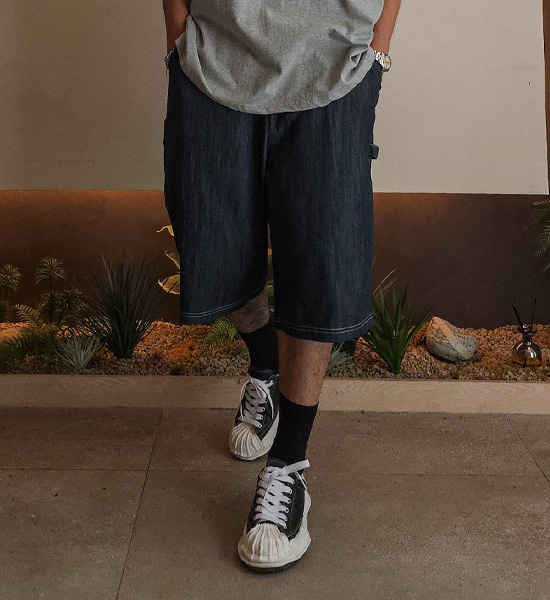 (XL-6XL)<br>스프리몽 无洗牛仔裤 百慕大 松紧带短裤