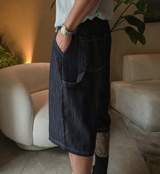 (XL-6XL)<br>스프리몽 无洗牛仔裤 百慕大 松紧带短裤