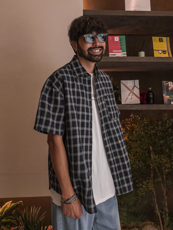 (XL-6XL)<br>하르만 格子短袖衬衫 1733