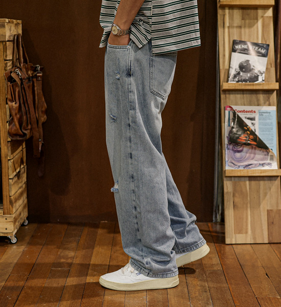 (28-40)<br>티라파타 半宽配合 牛仔裤 8952