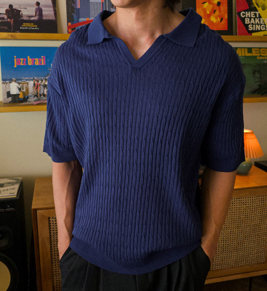 (L-5XL)<BR>마가니 开领 短袖针织品