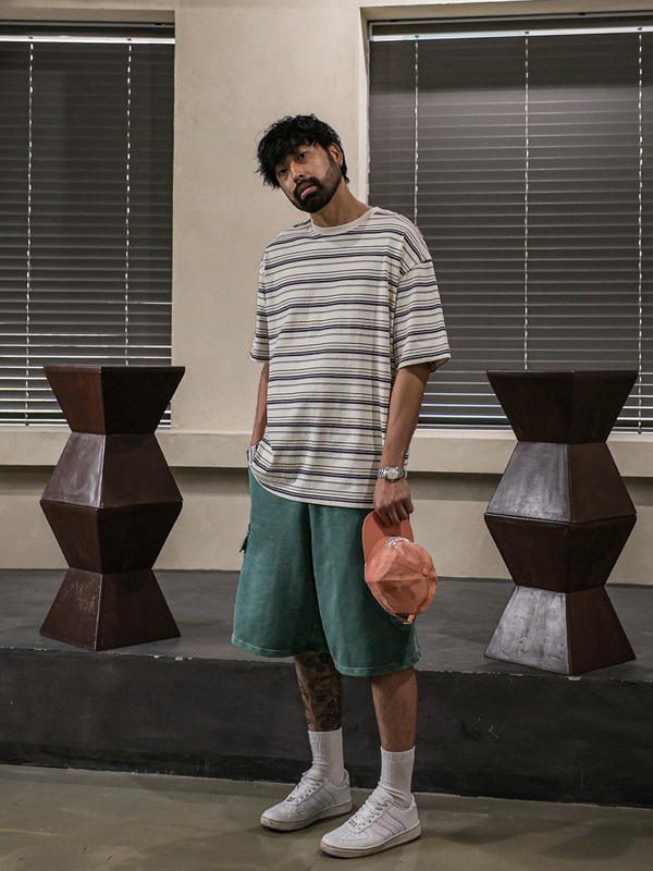 (L-5XL)<BR>주프카 条纹 短袖T恤