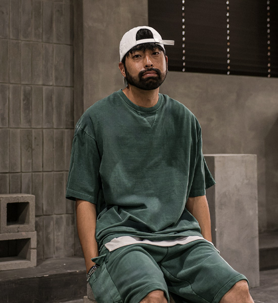 (XL-6XL)<BR>킹가로이 颜料 短袖T恤+비스트로 颜料 货物绑带短裤