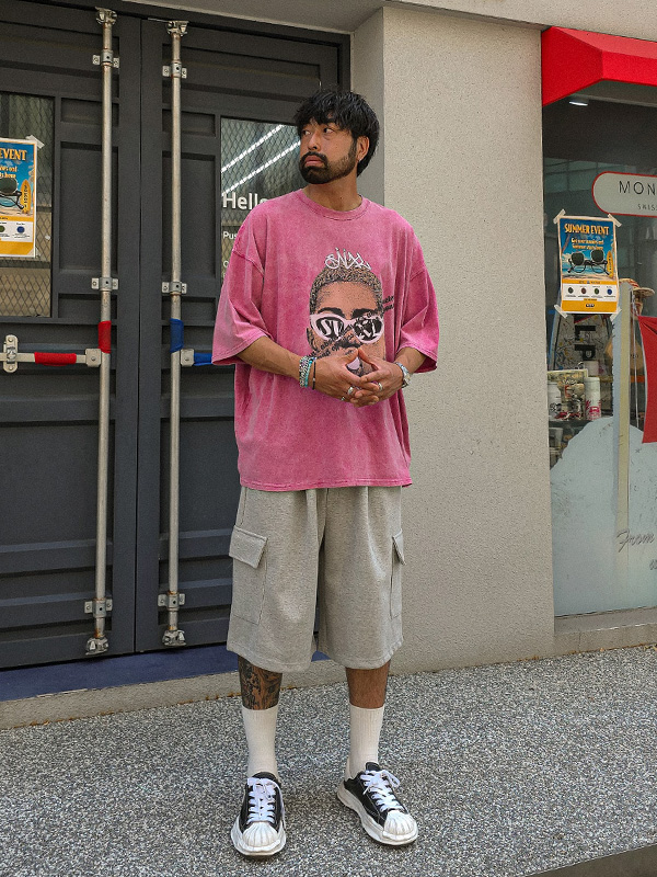 (XL-6XL)<BR>로차노 颜料 短袖T恤 T315