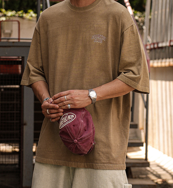 (XL-6XL)<BR>라티피야 颜料 短袖T恤