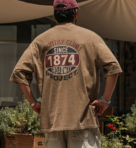 (XL-6XL)<BR>라티피야 颜料 短袖T恤