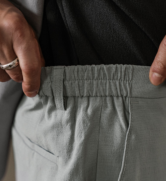 (M-4XL)<br>비스마야 修身 옆밴딩슬랙스