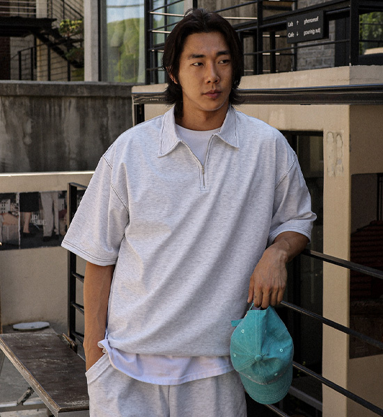 (2XL-5XL)<br>오이티 카라반팔티+마르틴키 松紧带短裤