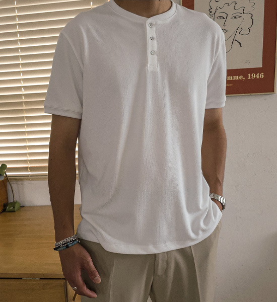 (L-5XL)<br>클라다보 亨利颈 短袖T恤