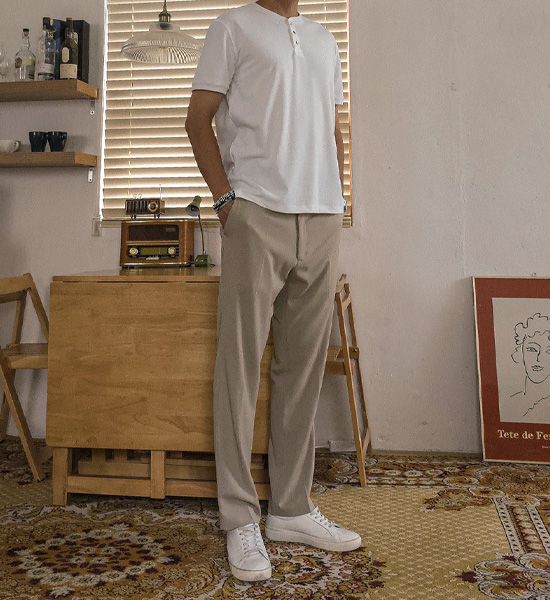 (L-5XL)<br>클라다보 亨利颈 短袖T恤