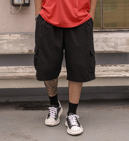 (L-5XL)<br>바그랏 亚麻 货物绑带短裤